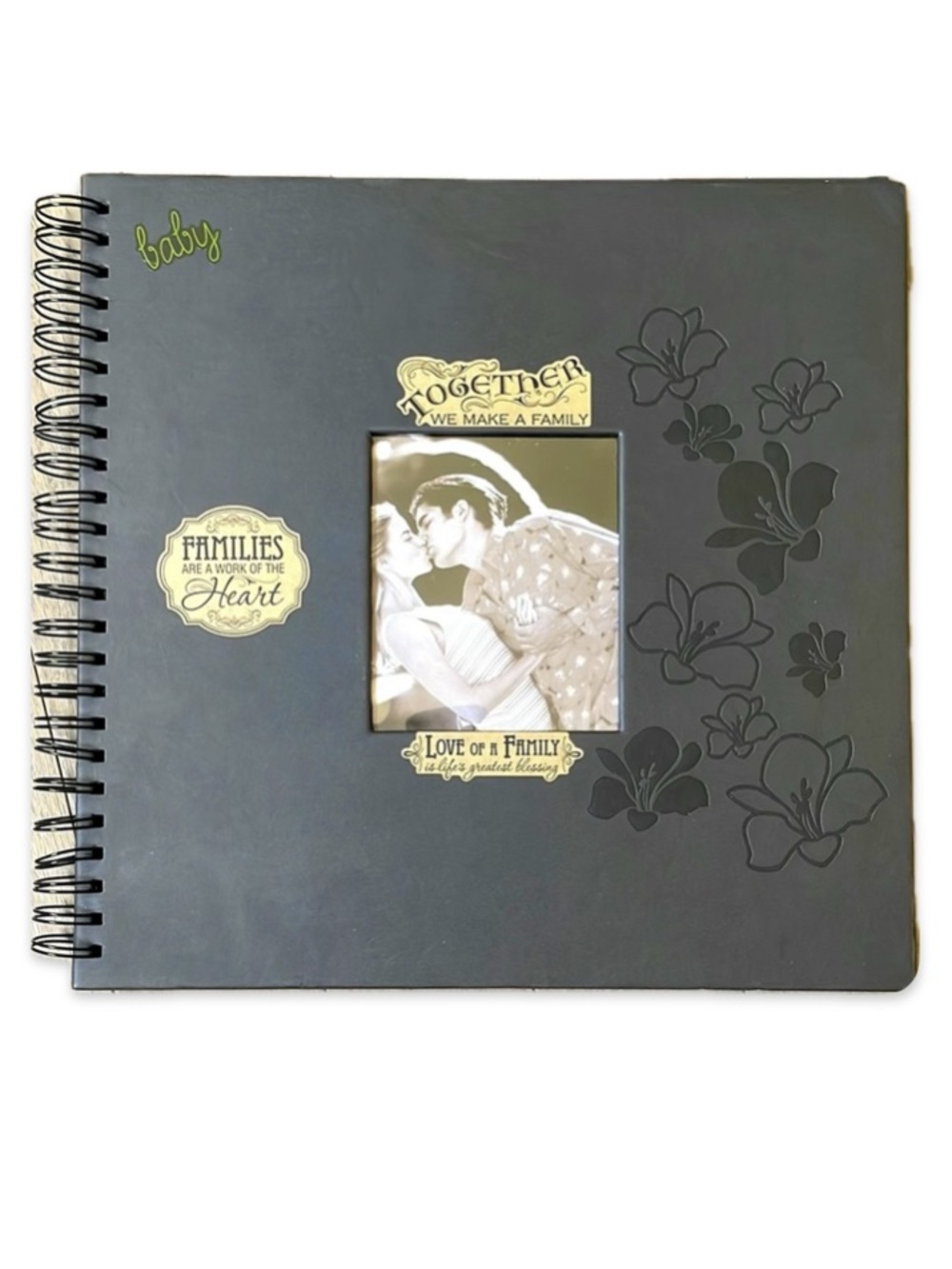 Premium Black Family Scrapbook Photo Album Together Floral 20 Page NWOT